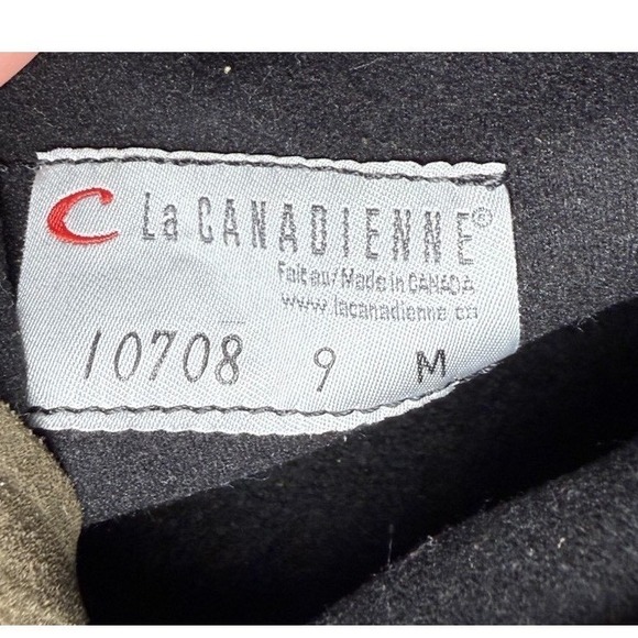 La Canadienne Waterproof Green Lug Sole Suede Stitched Boots Women's Size 9 - Picture 12 of 12